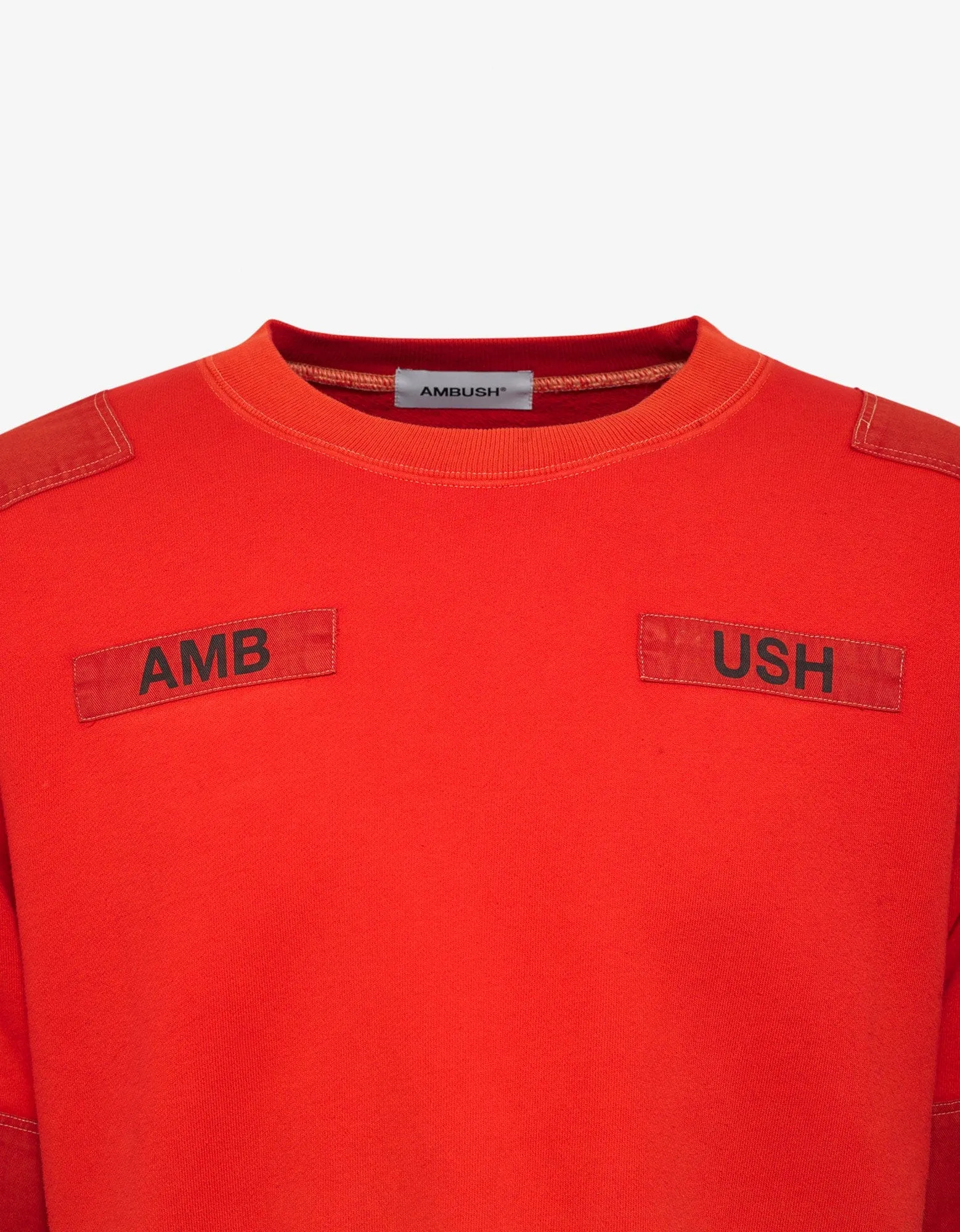 Ambush Orange Bleach Patchwork Sweatshirt