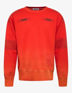 Ambush Orange Bleach Patchwork Sweatshirt