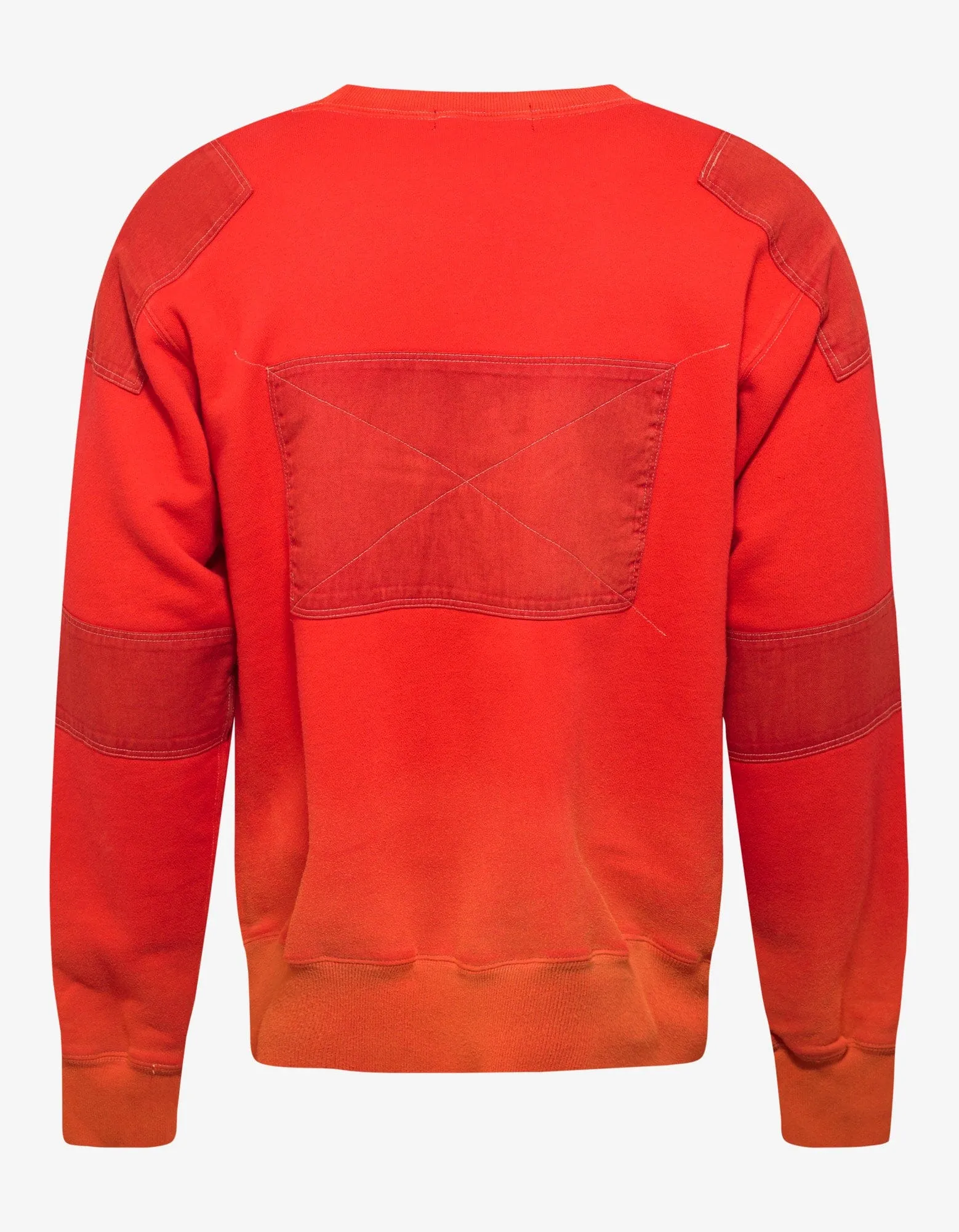 Ambush Orange Bleach Patchwork Sweatshirt