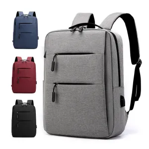 Backpack Men's and Women's USB Charging Wear-Resistant Backpack 15.6-Inch Casual Business Travel Laptop Bag Printed Logo