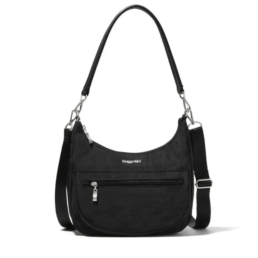 Baggallini Modern Pocket Black Half Moon Bag (Women's)