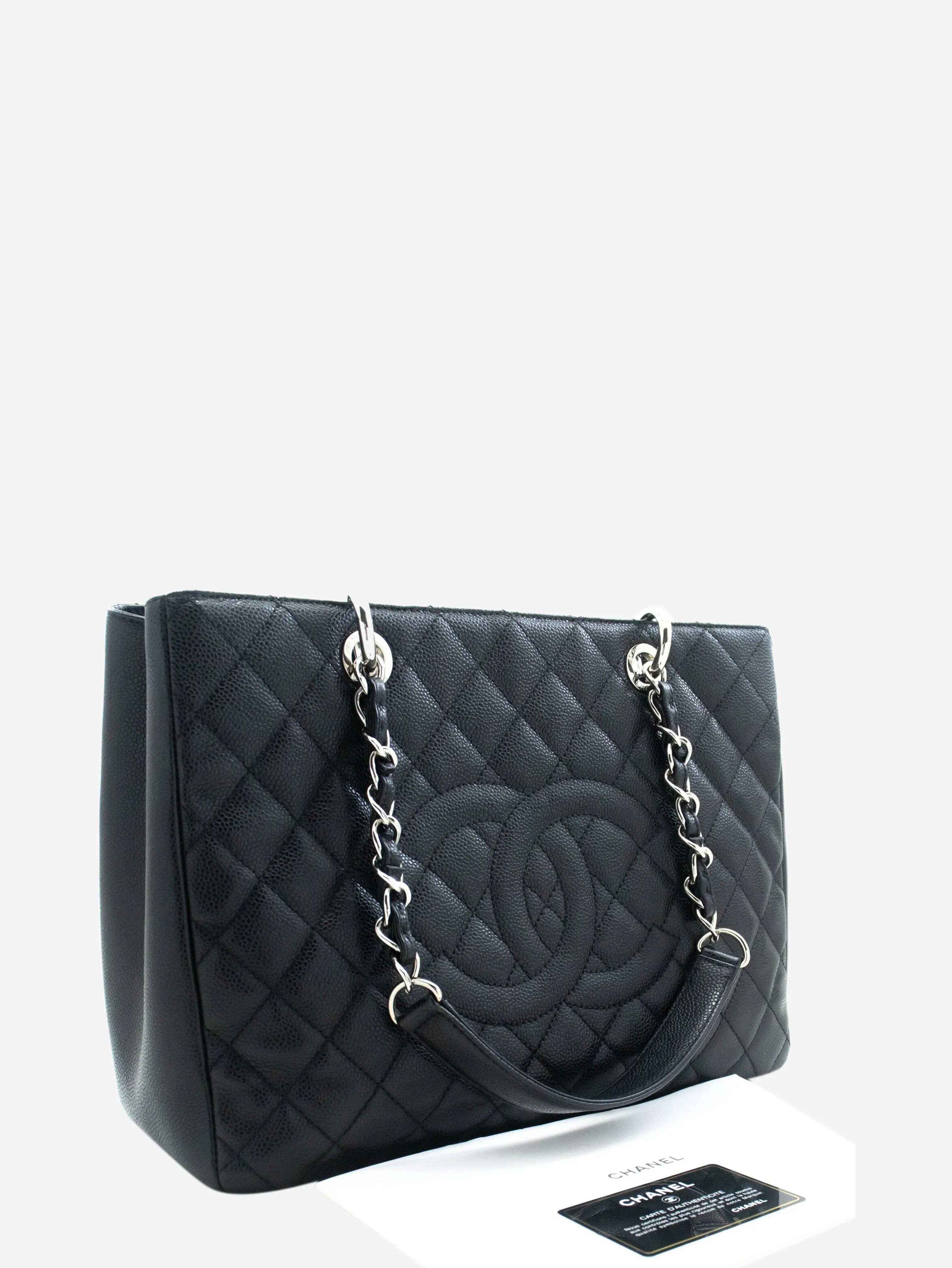 Black 2014 caviar leather GST bag