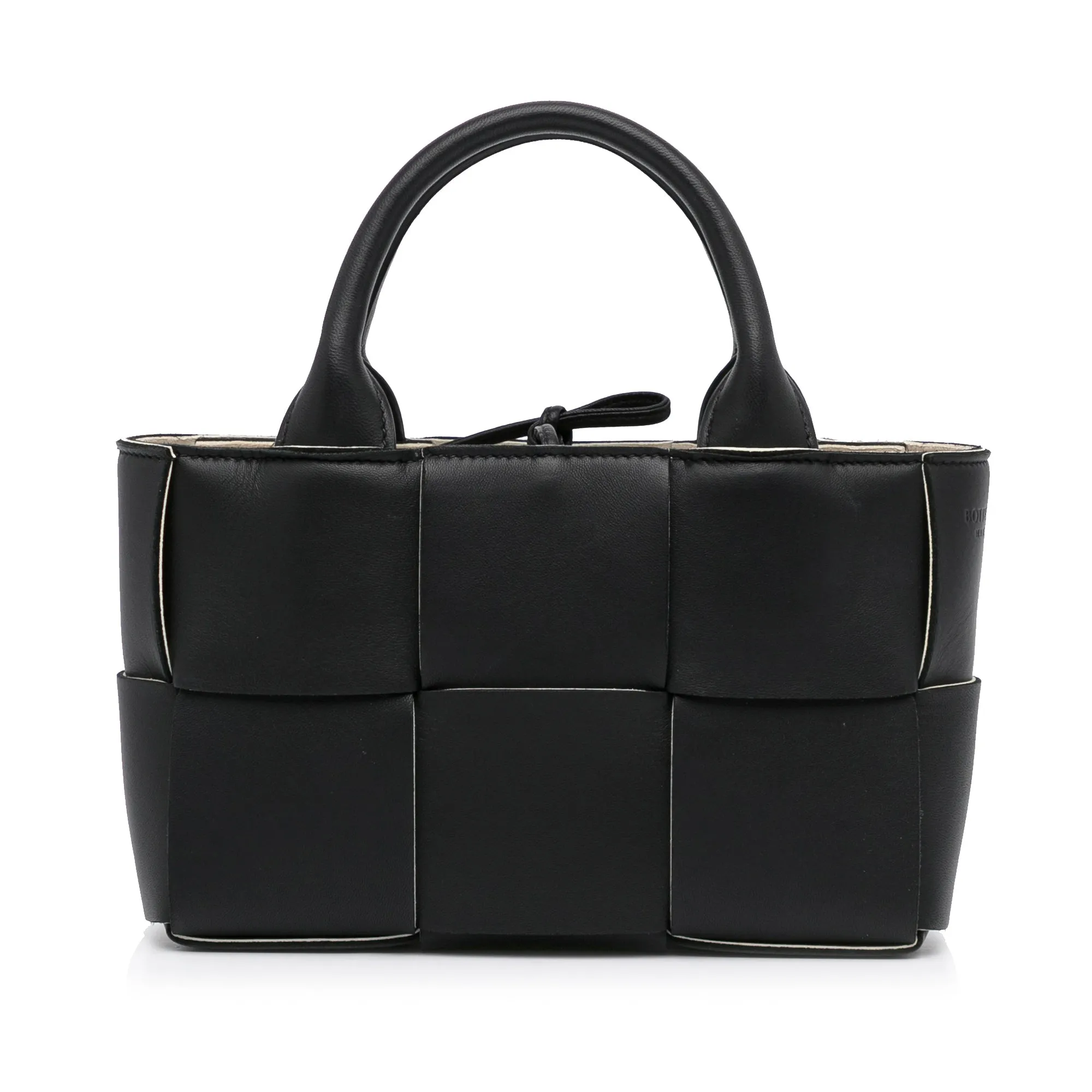 Black Bottega Veneta Mini Arco Tote Satchel