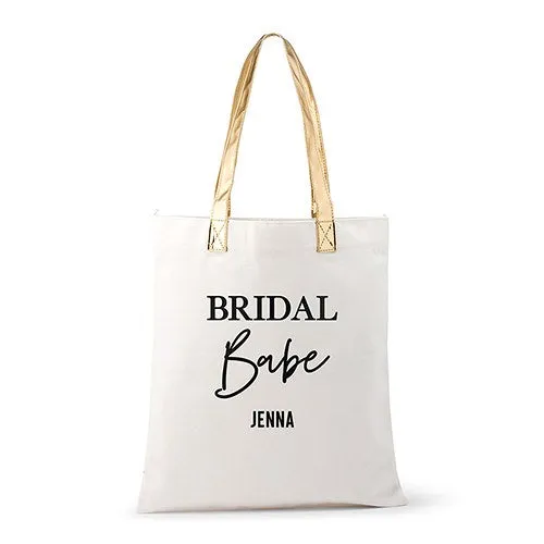 Bridal Babe Personalized Cotton Canvas Fabric Tote Bag