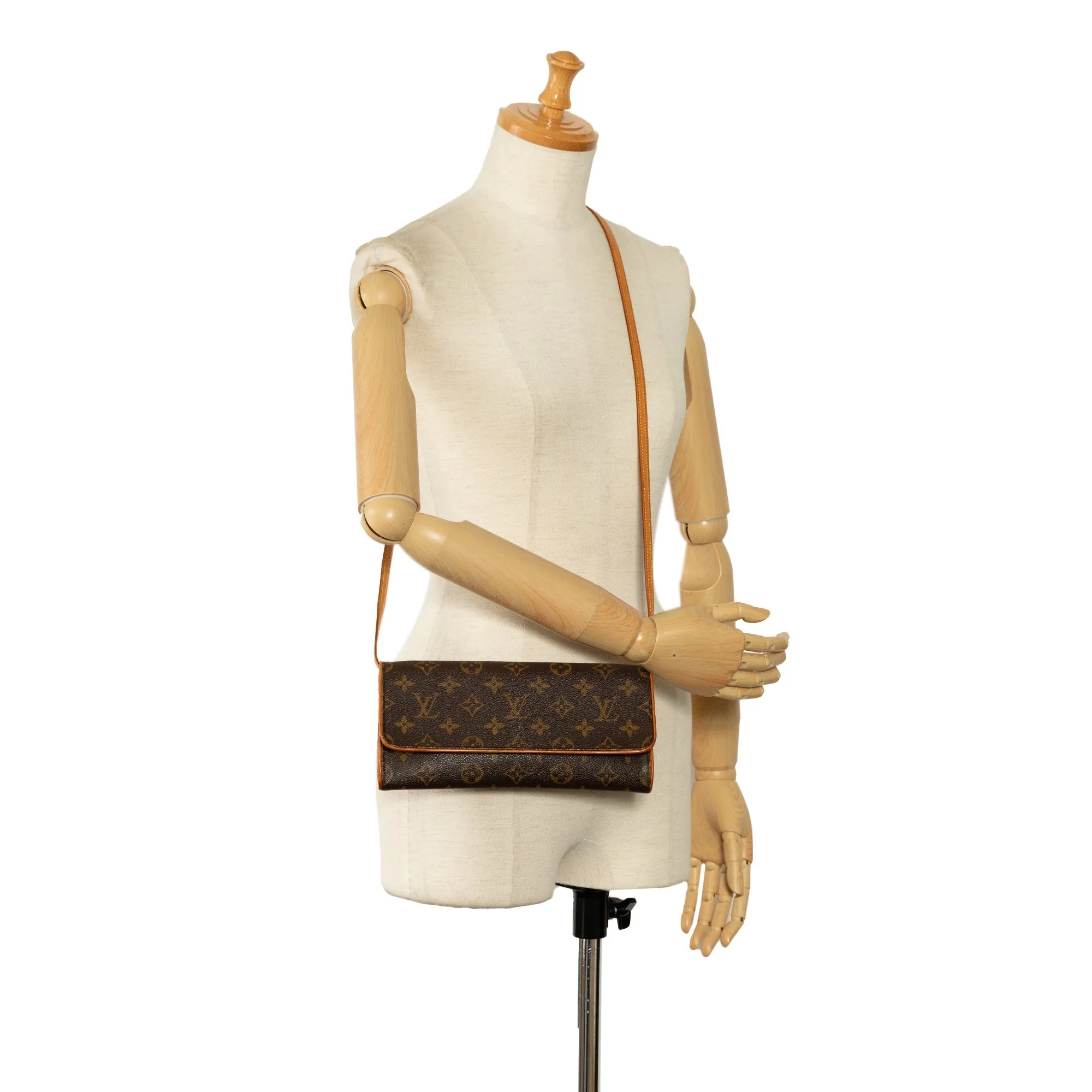 Brown Louis Vuitton Monogram Pochette Twin GM Crossbody Bag