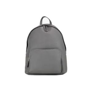 Burberry Abbeydale Branded Charcoal Grey Pebbled Leather Backpack Bookbag