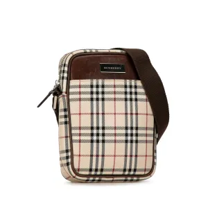 BURBERRY House Check Canvas Crossbody Crossbody Bag