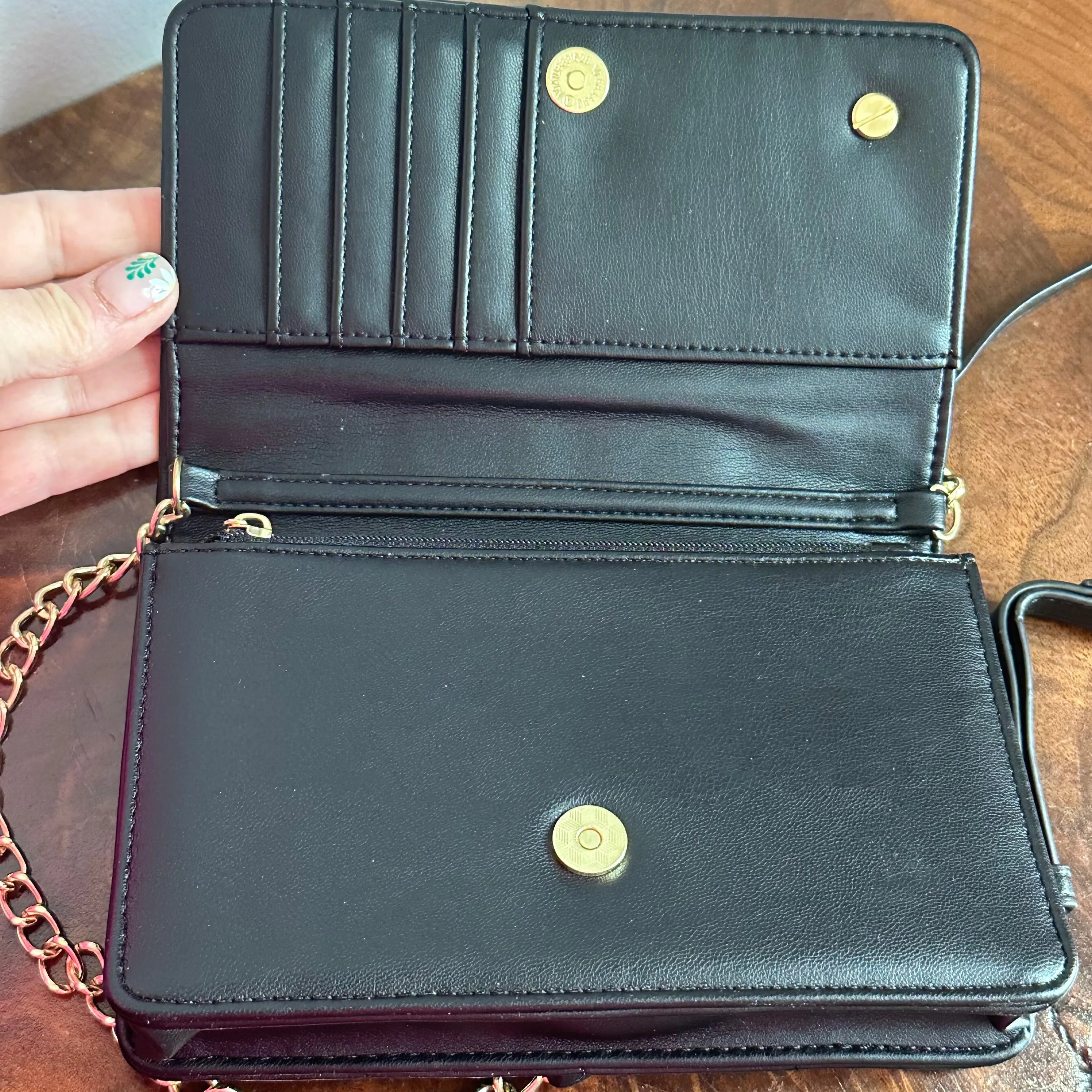 Button Bag - Black Phone Crossbody with LV Button