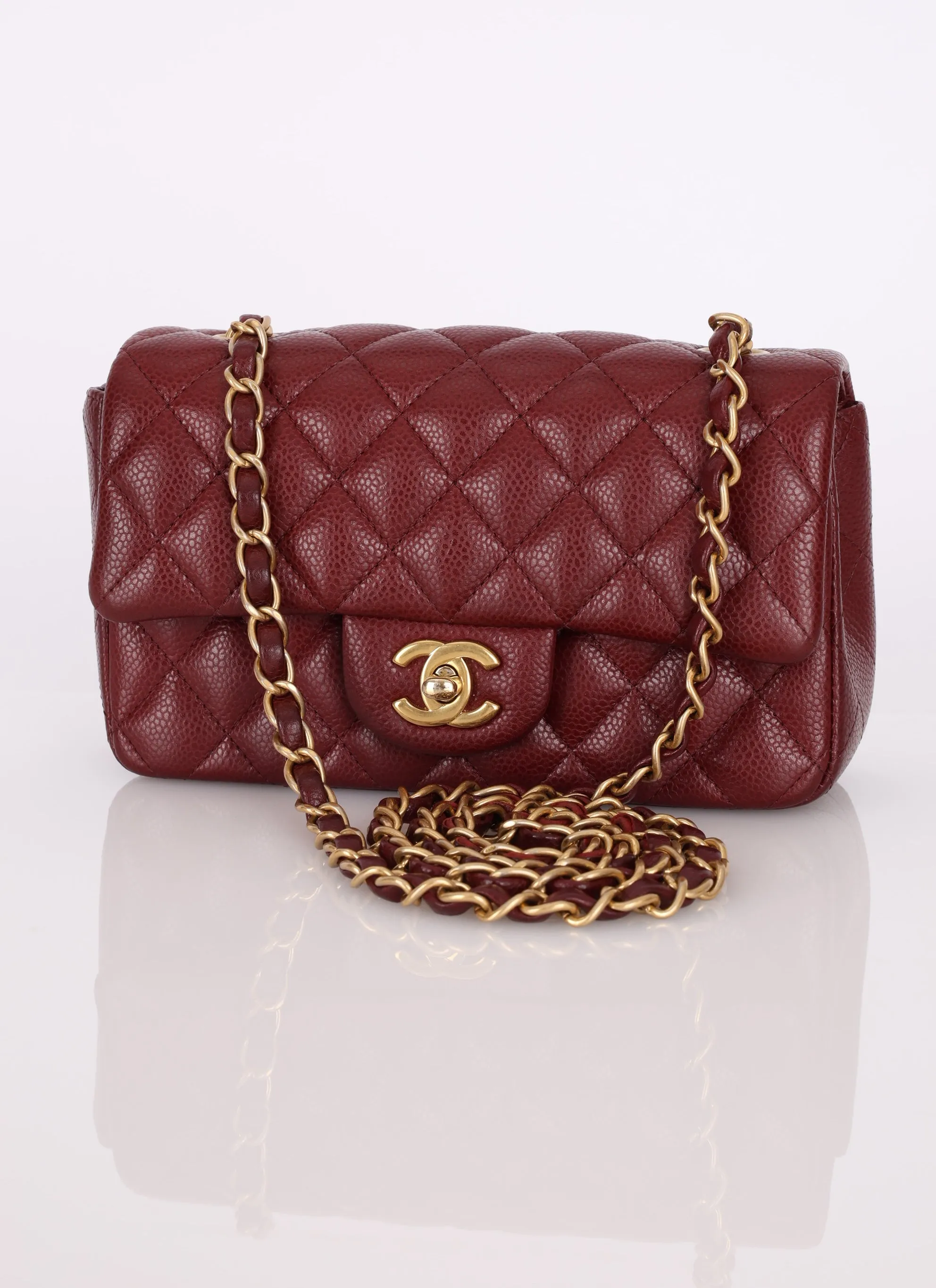 Chanel 2015 Caviar Classic Mini Rectangle Flap