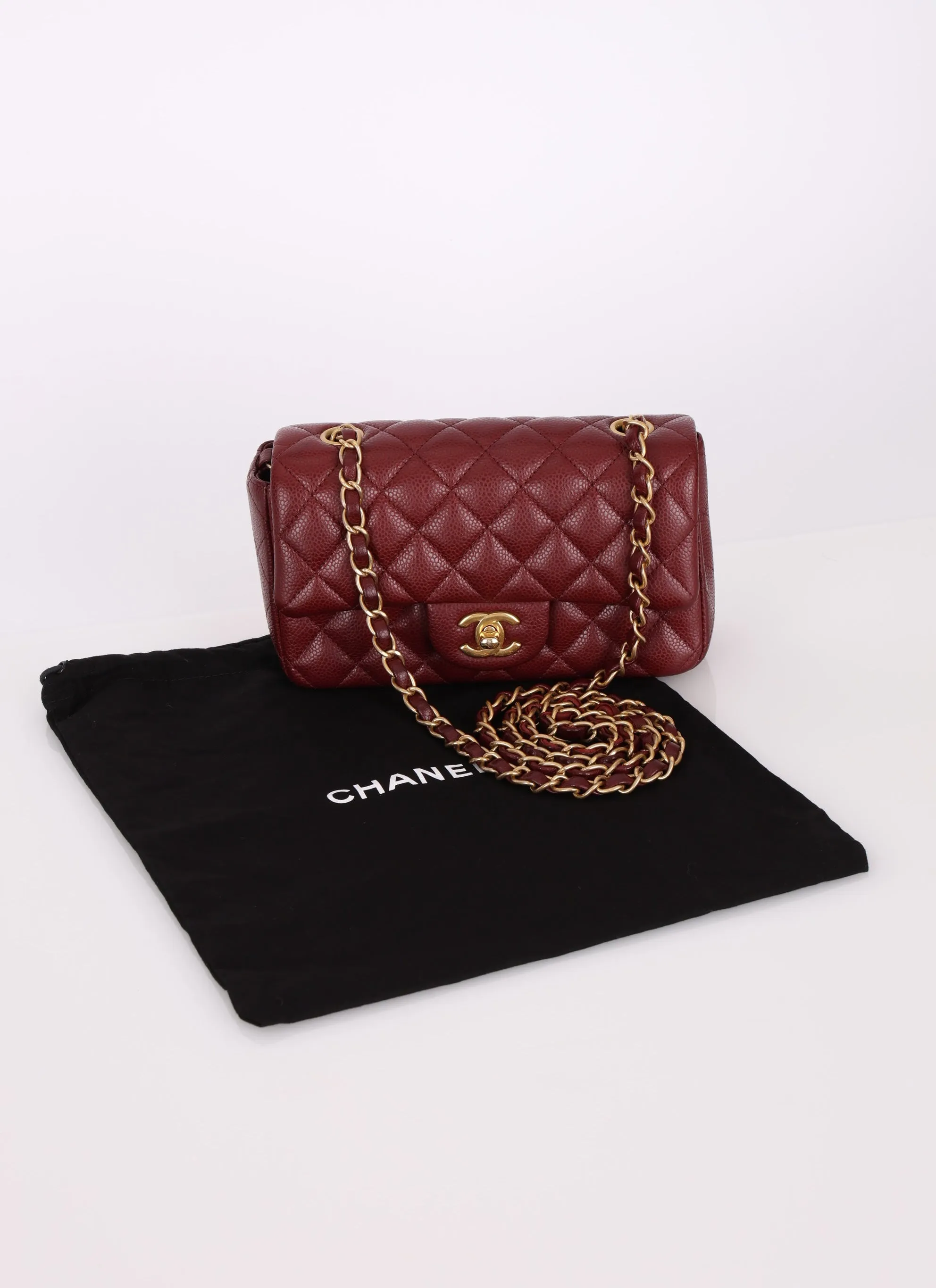 Chanel 2015 Caviar Classic Mini Rectangle Flap