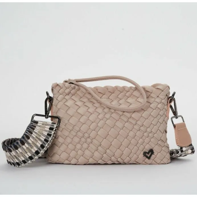 Charlotte Woven Crossbody - Dusty Pink