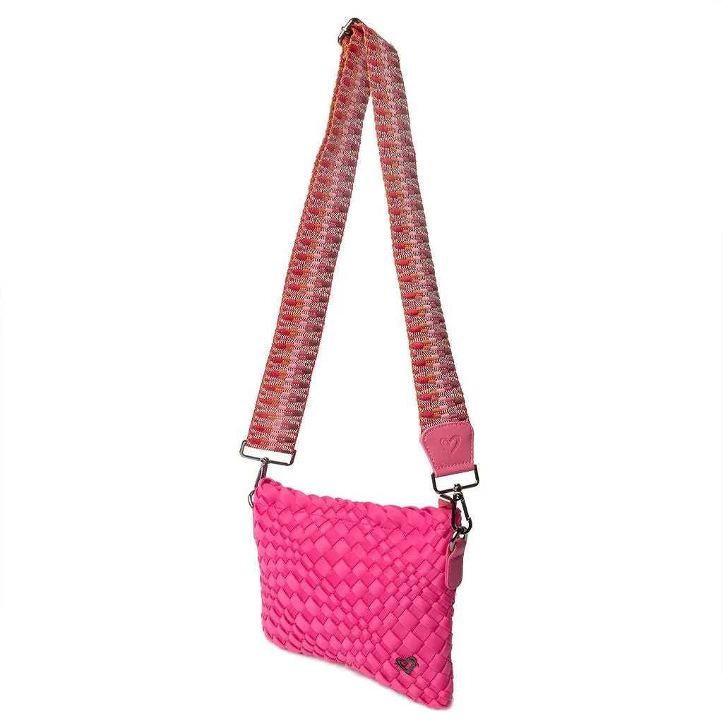 Charlotte Woven Crossbody - Magenta