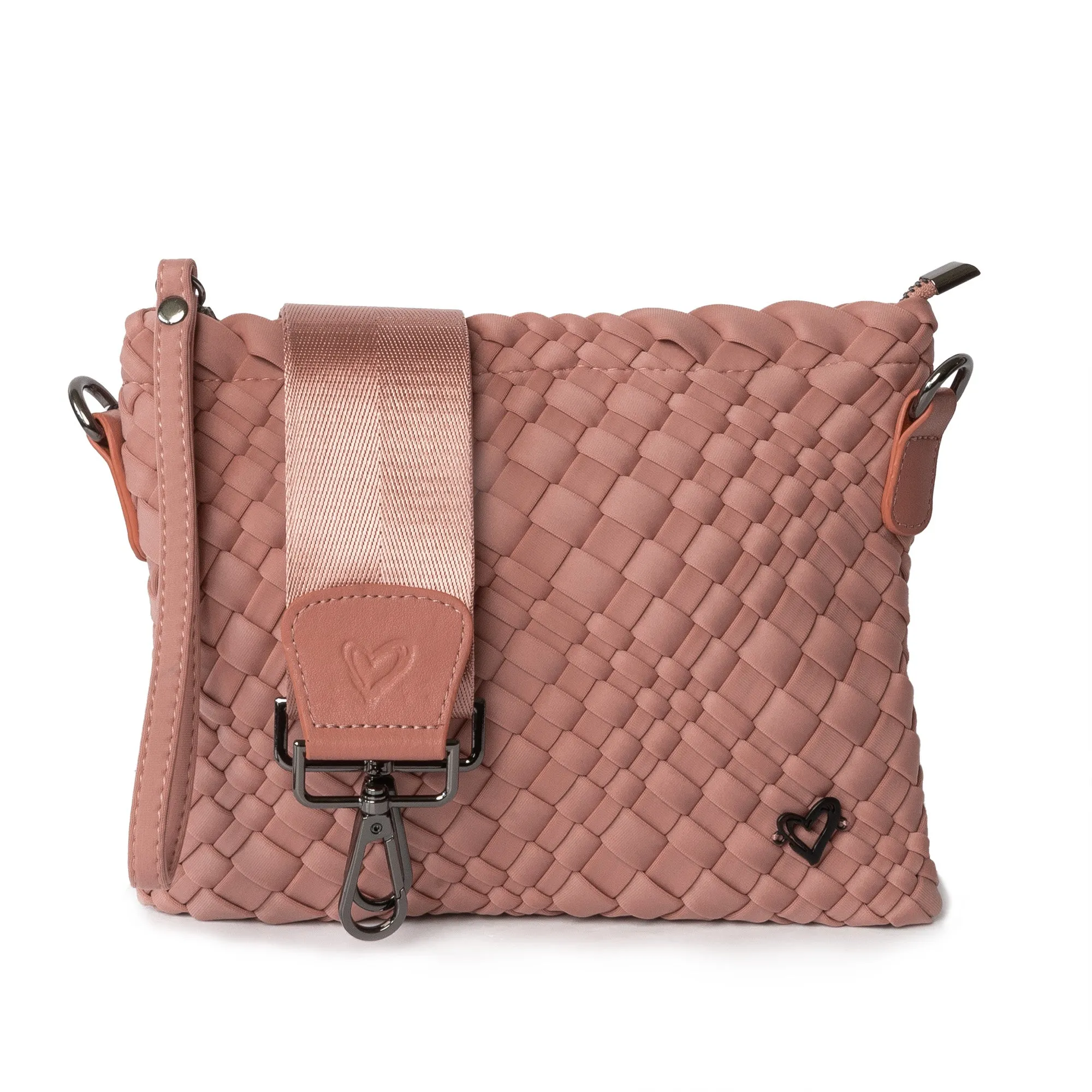 Charlotte Woven Crossbody - Rose