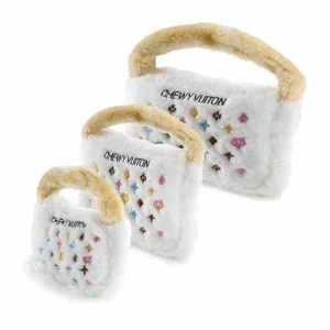 Chewy Vuiton White Handbag Dog Toy