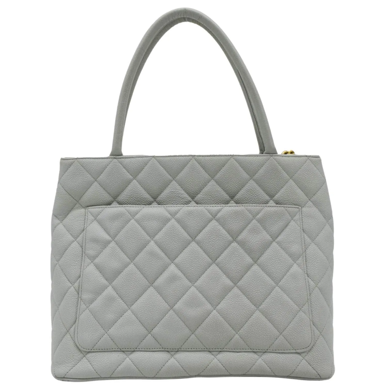 CL Medallion Quilted Caviar Leather Tote Bag Light Blue