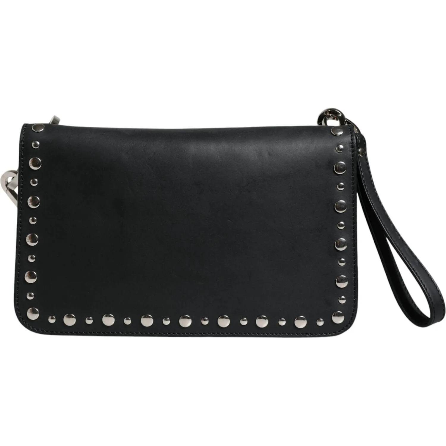 Dolce & Gabbana Black Small Leather Studded Shoulder Crossbody Bag