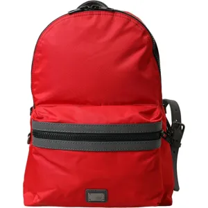 Dolce & Gabbana Elegant Red Nylon-Leather Backpack