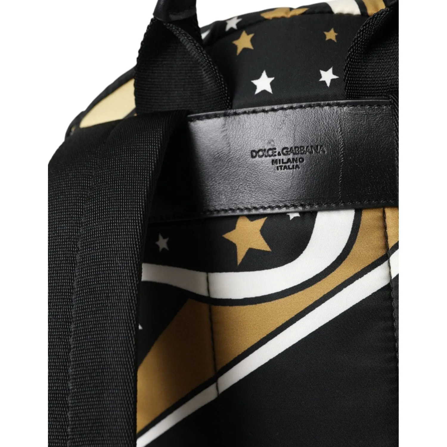 Dolce & Gabbana Multicolor Stripes Stars Nylon Backpack Men Bag