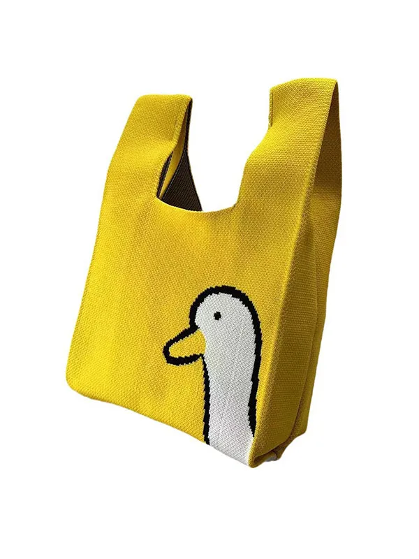 Duck Print Bags Woven Handbag