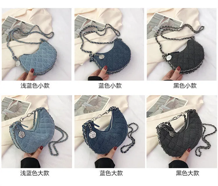 Fashion chain denim crossbody bag AB2141