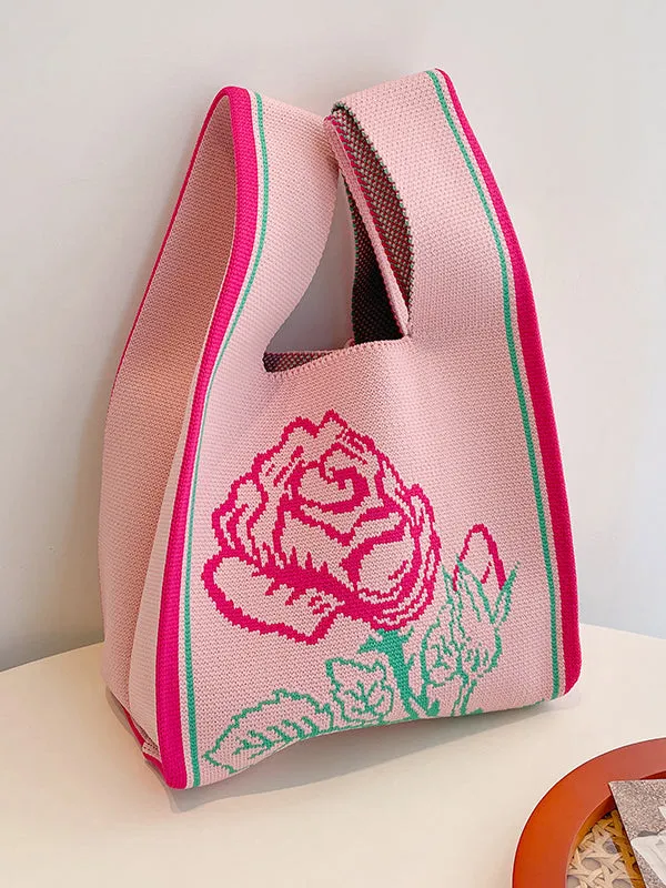 Floral Bags Woven Handbag