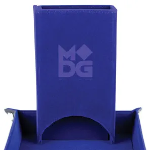 Fold Up Velvet Dice Tower: Blue