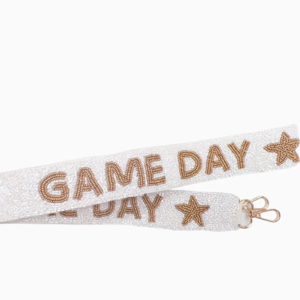 Game Time Game Day Gold Beaded Bag Strap