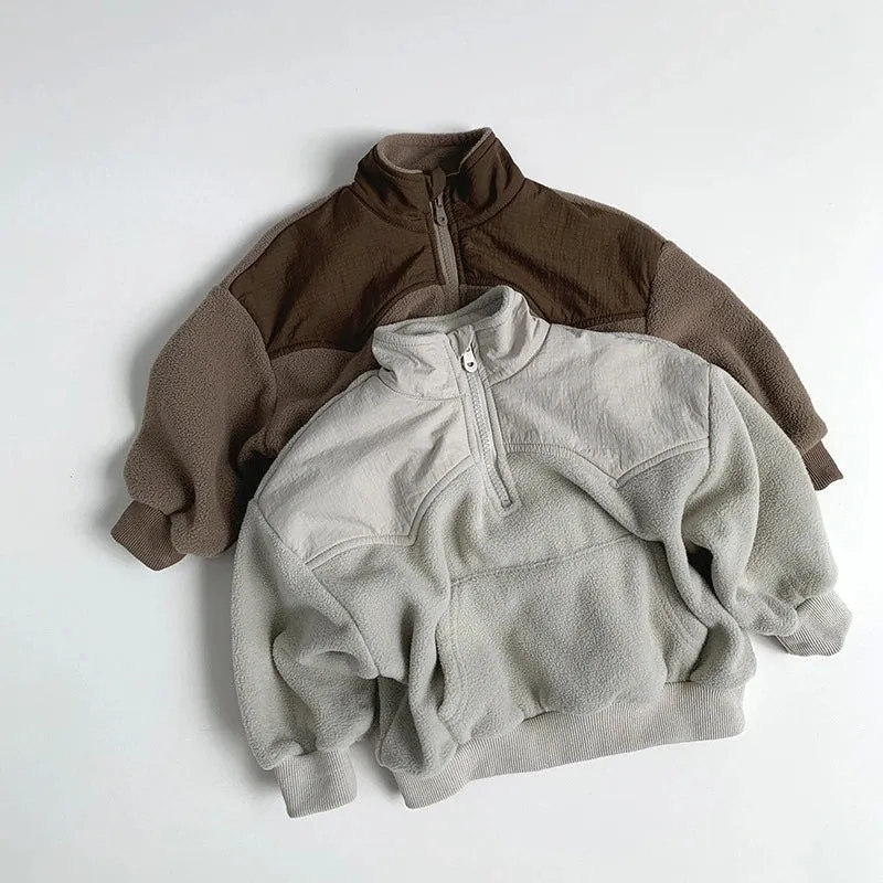 Half-Zip Fleece Winter Sweatshirt