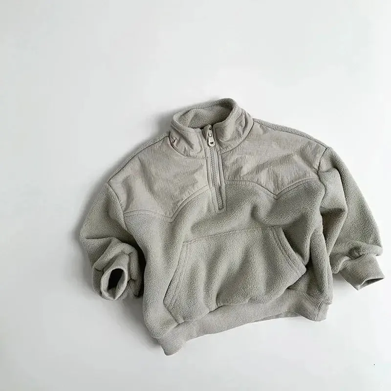 Half-Zip Fleece Winter Sweatshirt