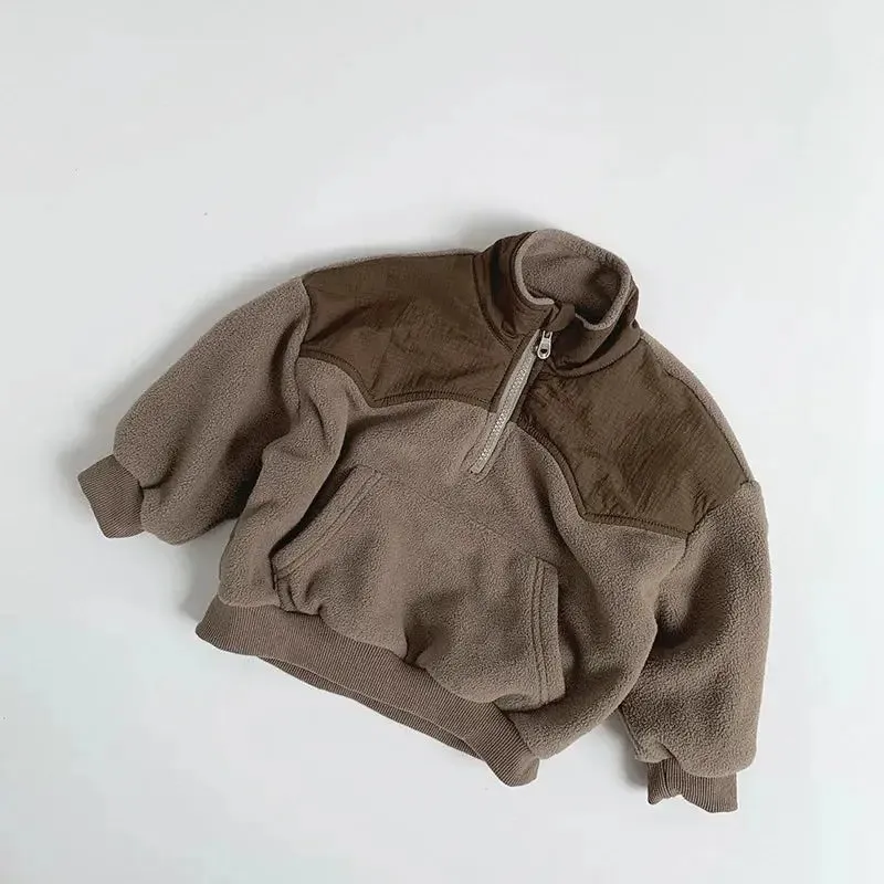 Half-Zip Fleece Winter Sweatshirt