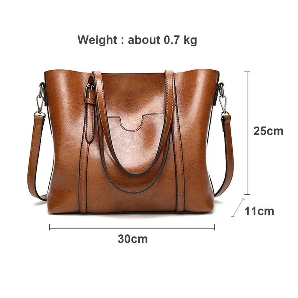 Handbag Shoulder Bags for Women Oil Wax Leather Handbag Tote Crossbody Women