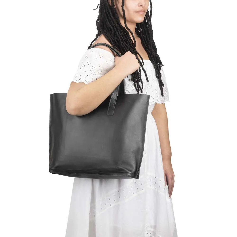 Handmade Leather Tote Bag | Black