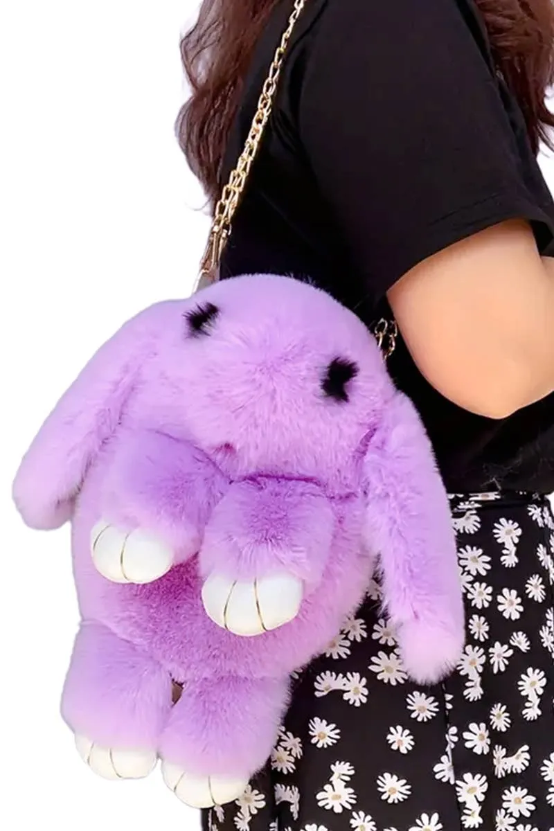 Instant Shipping! Bunny LED Light-Up Fluffy Faux Fur Crossbody Bag