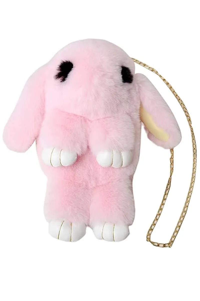 Instant Shipping! Bunny LED Light-Up Fluffy Faux Fur Crossbody Bag