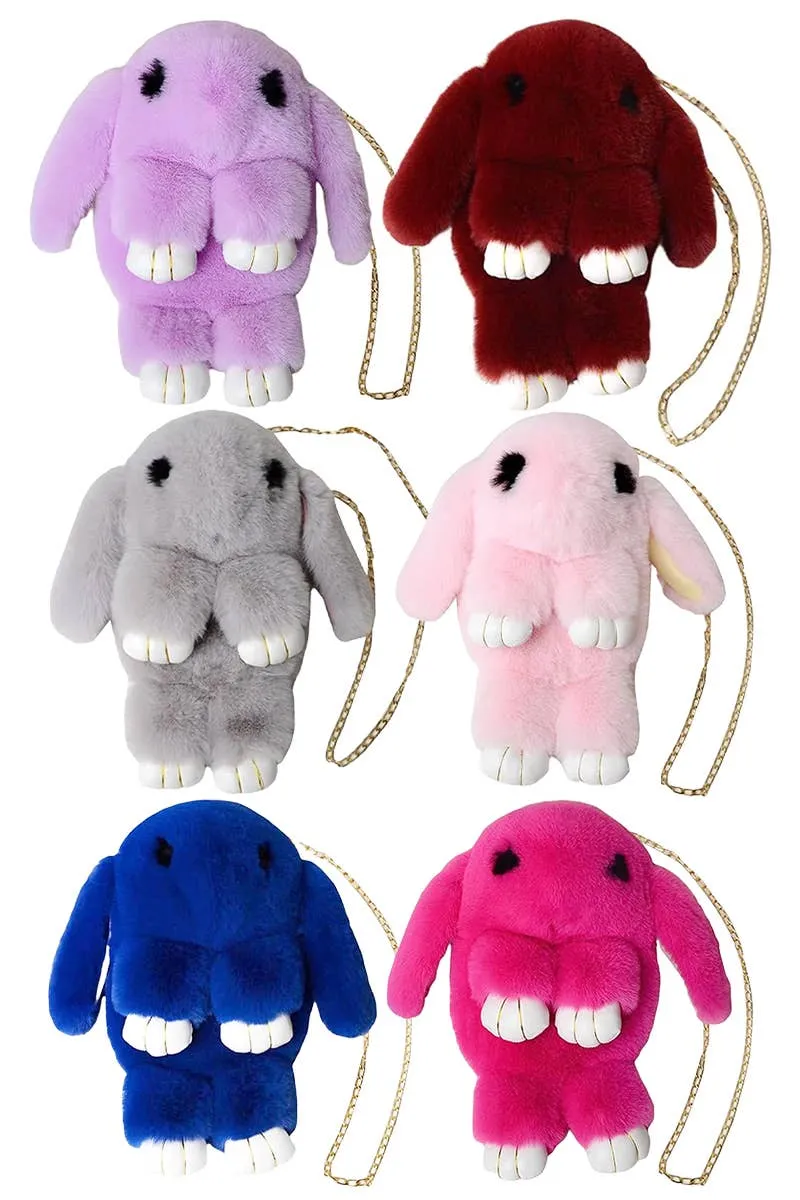 Instant Shipping! Bunny LED Light-Up Fluffy Faux Fur Crossbody Bag