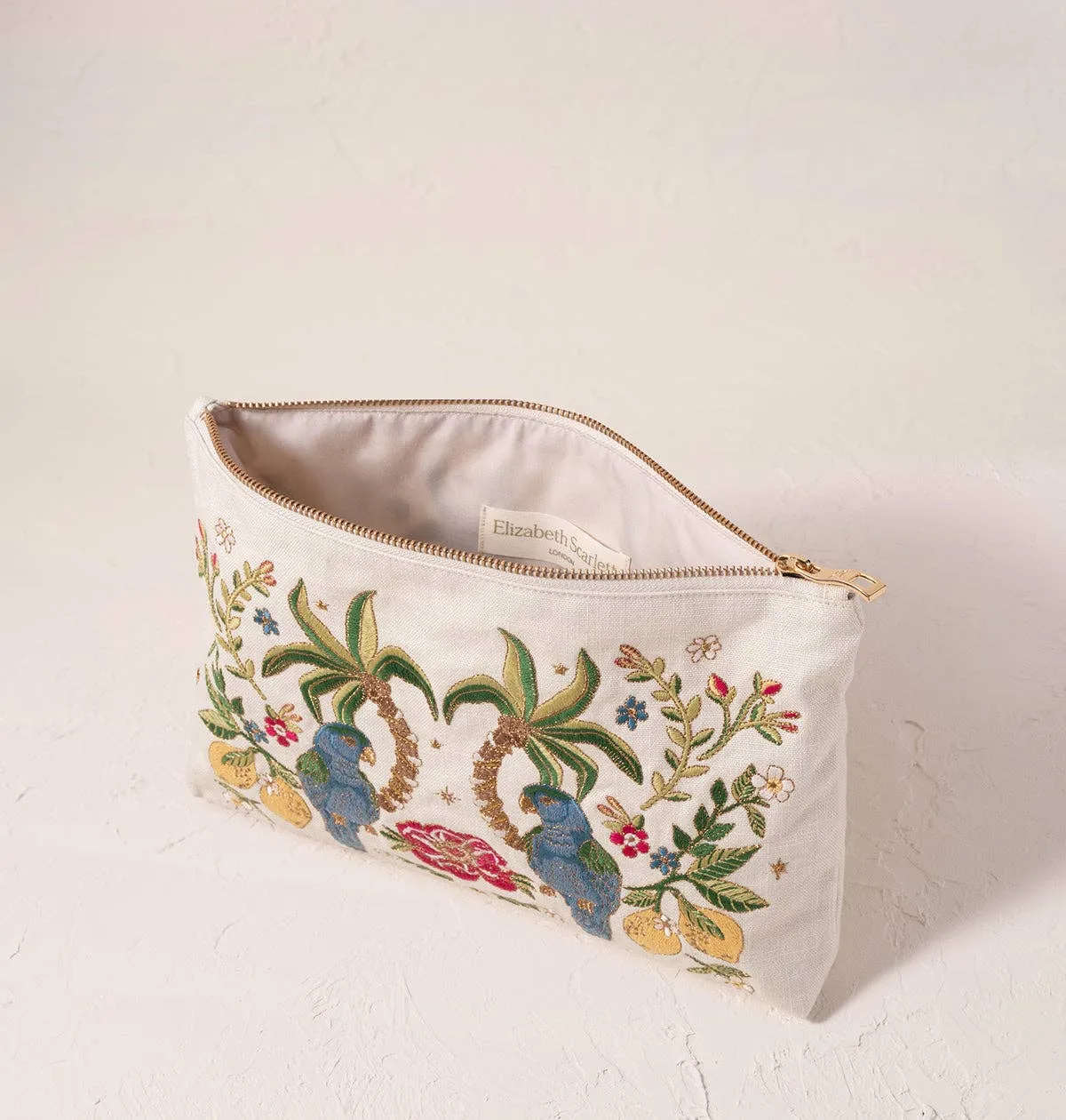 Jungle Paradise Parrot Cream Everyday Pouch