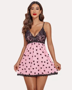 Lace V-neck Modal Babydoll Lounge Dress