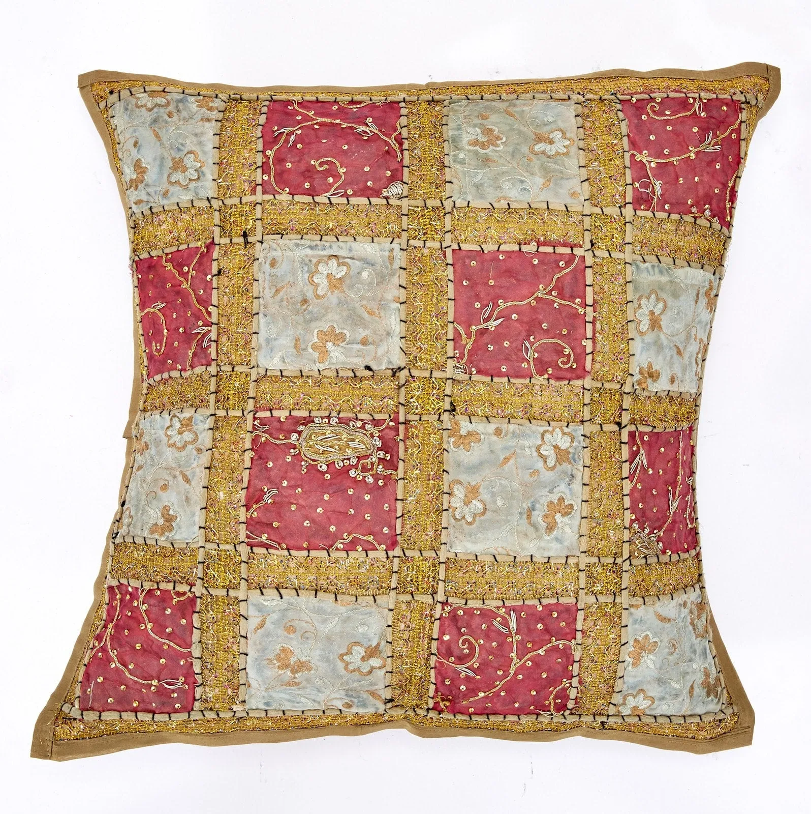 Large Indian Patchwork Cushion Cover