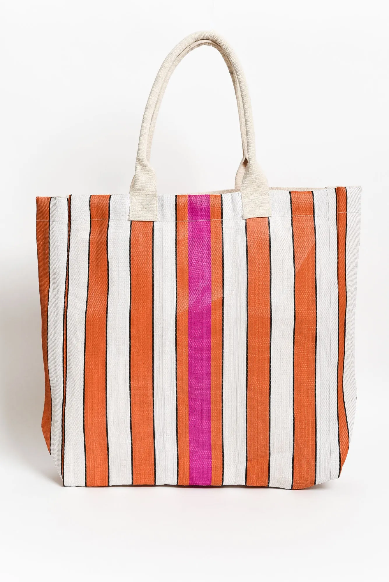 Lochan Orange Stripe Medium Tote Bag