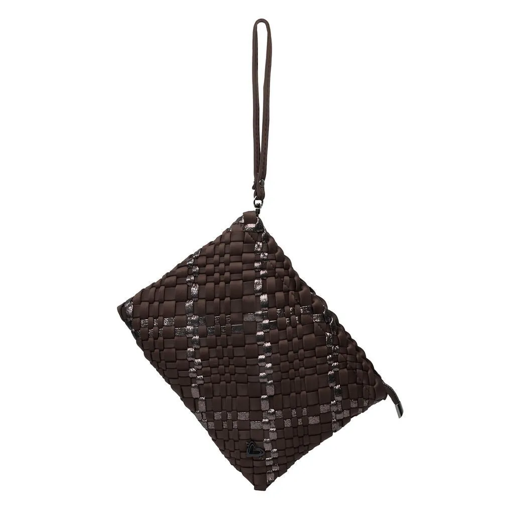 London Large Woven Tote - Espresso & Bronze