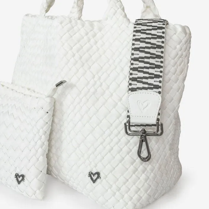 London Large Woven Tote - Polar White