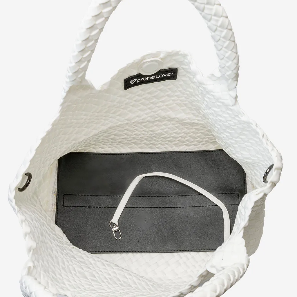 London Large Woven Tote - Polar White