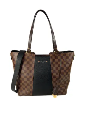 Louis Vuitton black leather damier ebene Jersey tote MM FL2139