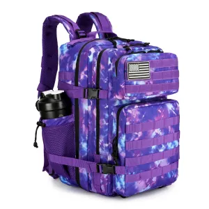 Lovelinks21 45L Tactical Assault Backpack 3 day assault pack with Molle Waterproof backpack Rucksack for Tactical Backpacks (Purple Camo)