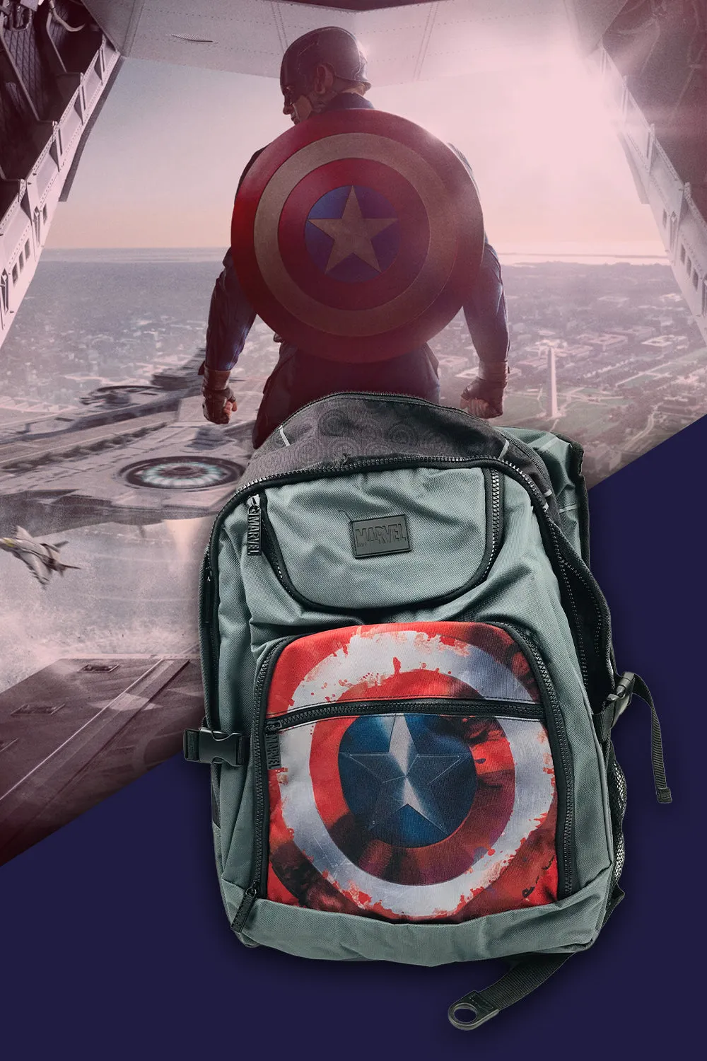 Marvel Civil War Captain America Shield Student Backpack