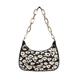 Michael Kors Cora Medium Heart Print PVC Zip Pouchette Crossbody Bag