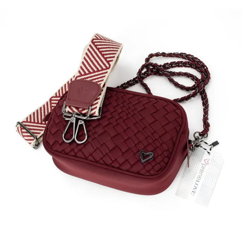 NEW: Caledon Woven Crossbody - Wine