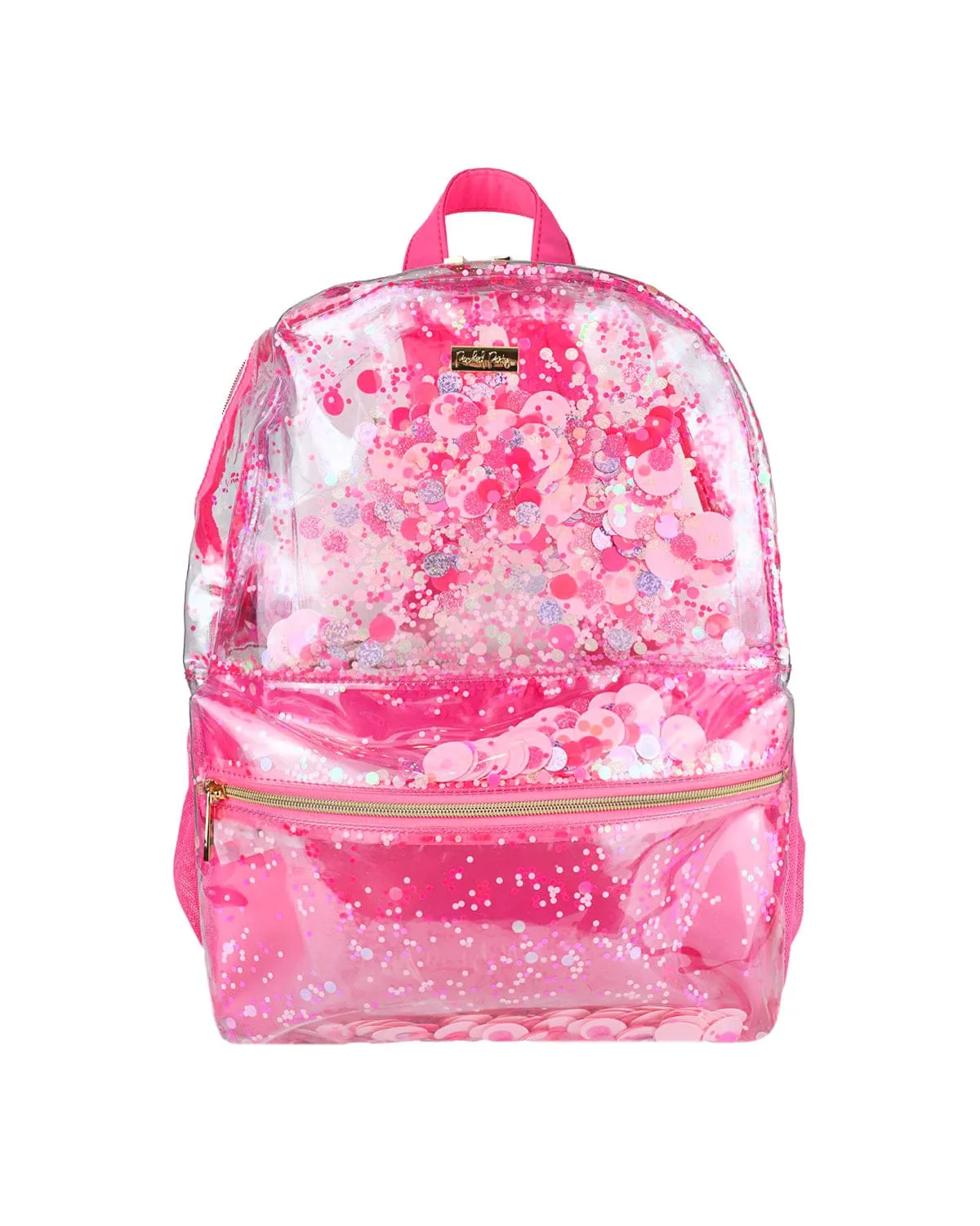 Pink Party Confetti Clear Backpack