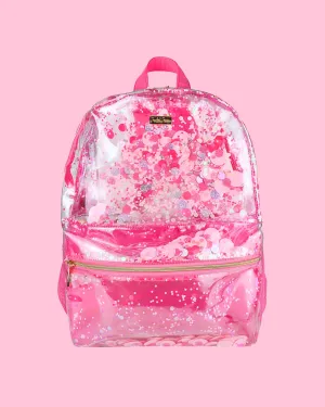 Pink Party Confetti Clear Backpack