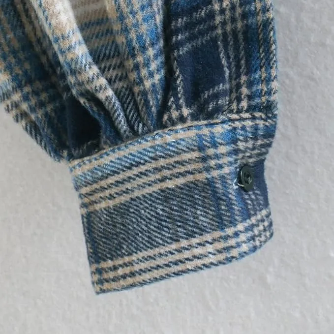 Plaid Patchwork Knit Pullover